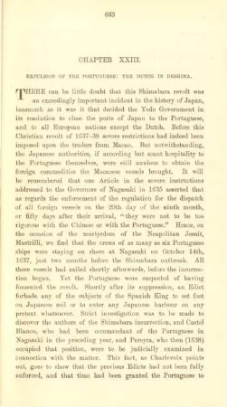 Chapter XXIII. Expulsion of the Portuguese: the Dutch in Deshima
