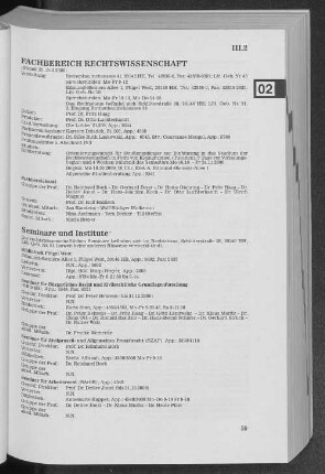 Fachbereich Rechtswissenschaft