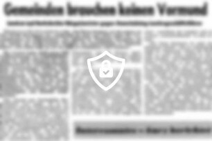Gemeinden brauchen keinen Vormund