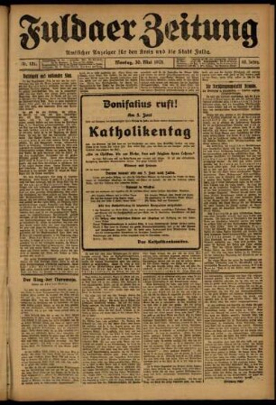 Ausgabe vom Montag, den 30. Mai 1921.