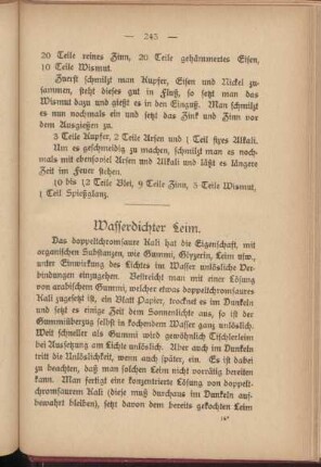 Wasserdichter Leim.