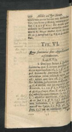 Tit. VI. Quae sententiae sine Appellatione rescinduntur