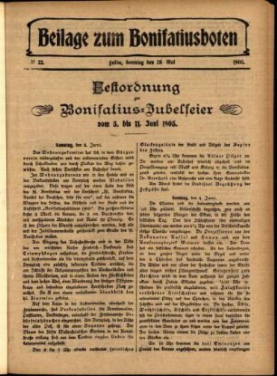 Zweite Ausgabe vom Sonntag, den 28. Mai 1905.