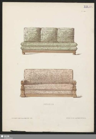 Divan mit Ruhekissen, mit Stützen und Lehne