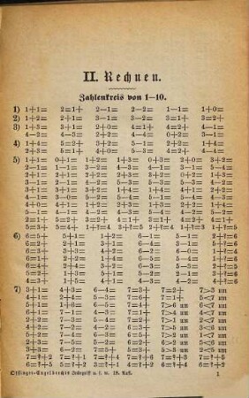 Offingers und Engelbrechts Inbegriff des Notwendigsten und Gemeinnützigsten aus der Natur und dem Menschenleben, 2. Rechnen : Heft 1 - 3