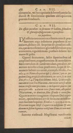 Cap. VII. De officio peculiari in sermone & habitu, splendore & gloria praefulgentium erga inferiores populares.