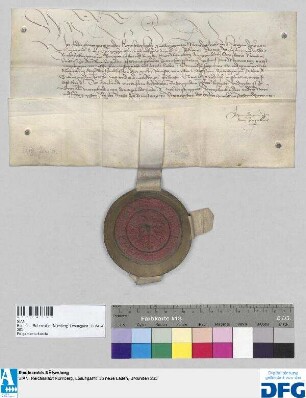 Kaiser Friderich III. stellt der Stadt Nürnberg Quittung aus über 1000 fl. Stadtsteuer.