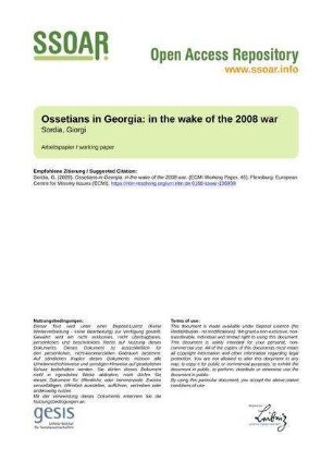 Ossetians in Georgia: in the wake of the 2008 war
