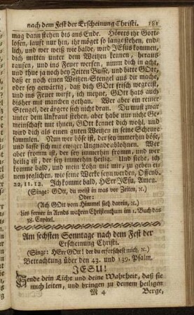Am sechsten Sonntage nach dem Fest der Erscheinung Christi