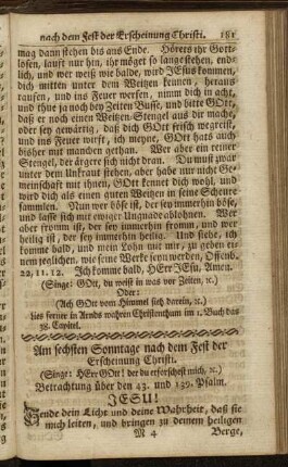Am sechsten Sonntage nach dem Fest der Erscheinung Christi