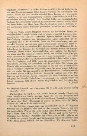 249-251 [Rezension] Duployé, Pie, Rhetorik und Gotteswort
