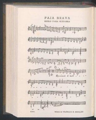 Paja brava : Estilo para guitarra. Música de Telémaco B. Morales