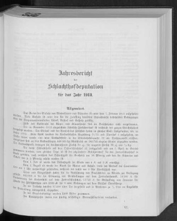 Jahresbericht der Schlachthofdeputation für das Jahr 1913.