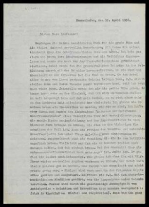 [Brief von Julius Bahle an Otto Selz vom 13. April 1938]