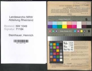 Entnazifizierung Heinrich Steinhauer , geb. 15.01.1895 (Lehrer)