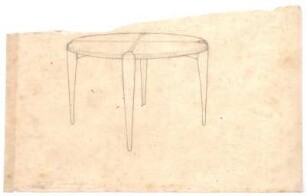 Studie eines Tischs : Tisch mit konischen Beinen