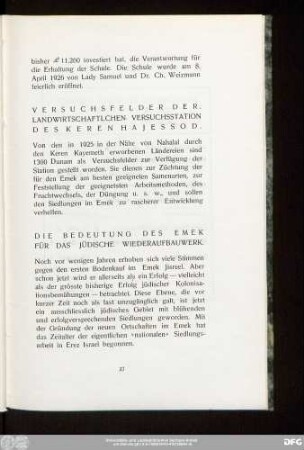 Versuchsfelder Der. Landwirtschaftlichen Versuchsstation Des Keren Hajessod.
