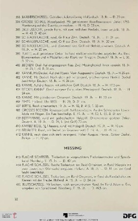 Messing (Nr. 413-437)