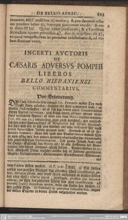 Incerti Auctoris De Caesaris Adversus Pompeii Liberos Bello Hispaniensi Commentarius