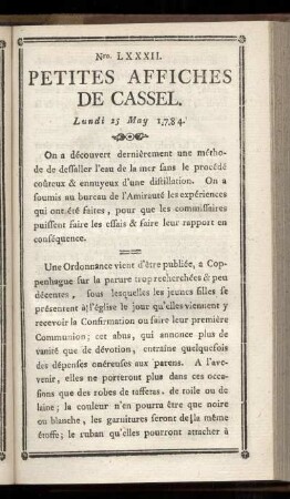 No LXXXII (Lundi 25 May 1784)