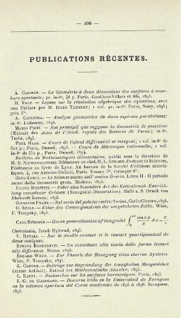 Publication Récentes.