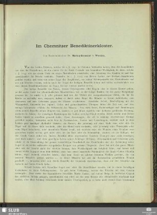 Im Chemnitzer Benediktinerkloster
