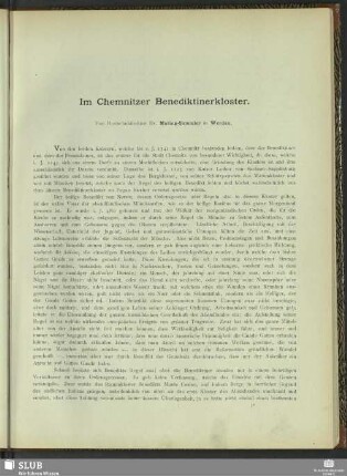Im Chemnitzer Benediktinerkloster