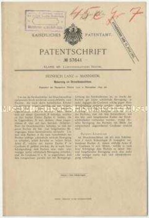 Patentschrift einer Neuerung an Dreschmaschinen, Patent-Nr. 57641