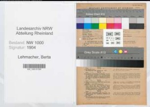 Entnazifizierung Berta Lehmacher, geb. 15.03.1901 (Sachbearbeiterin)