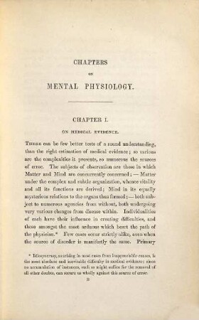 Chapters on mental physiology