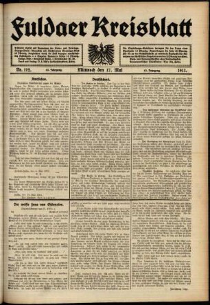 Ausgabe vom Mittwoch, den 17. Mai 1911.