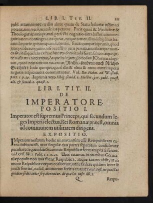 Lib. I. Tit. II. De Imperatore.