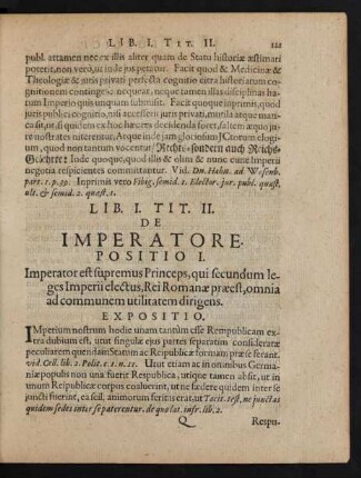 Lib. I. Tit. II. De Imperatore.