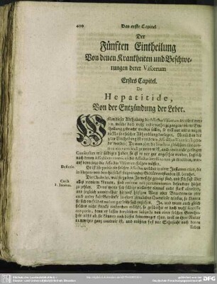 Der Fünften Eintheilung Von denen Krankheiten und Beschwerungen derer Viscerum