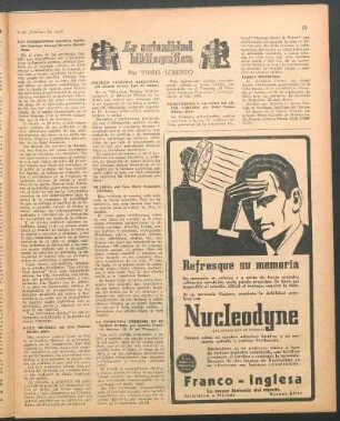 La actualidad bibliográfica