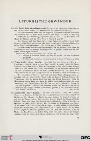 Liturgische Gewänder, Gewandteile, Altarschmuck (Nr. 678-781)