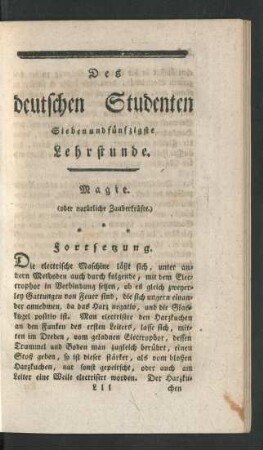 Des deutschen Studenten Siebenundfünfzigste Lehrstunde