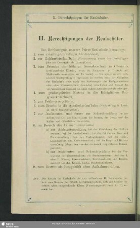 II. Berechtigungen der Realschüler