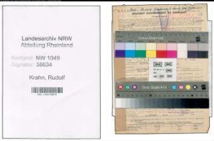 Entnazifizierung Rudolf Krahn , geb. 15.10.1903 (Gastwirt)
