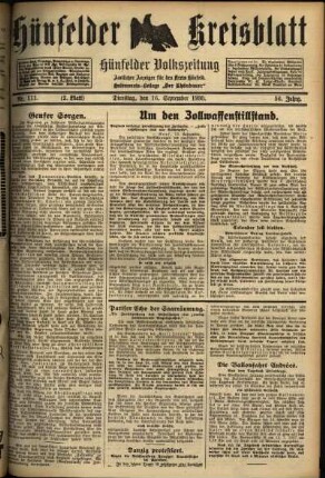 Zweite Ausgabe vom Dienstag, den 16. September 1930.