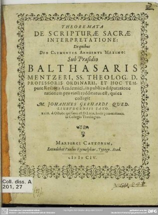 Theoremata de scripturae sacrae interpretatione