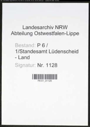 Heiratsregister Standesamt Lüdenscheid-Land
