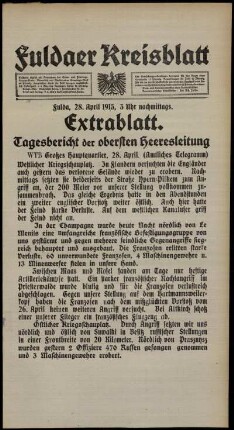 Ausgabe vom Mittwoch, den 28. April 1915.