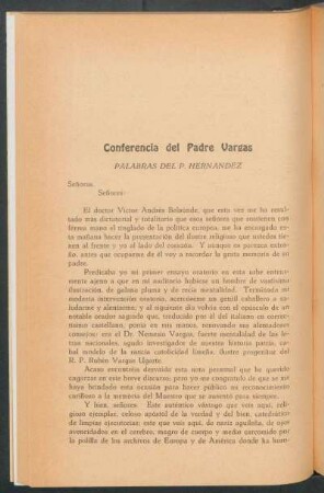 Conferencia del Padre Vargas