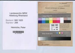 Entnazifizierung Peter Heinrichs , geb. 05.09.1894 (Monteur)