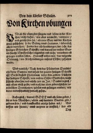 Von Kirchen ubungen