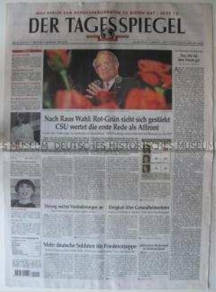 "Der Tagesspiegel", Berliner Tageszeitung mit Leitartikel über die Wahl von Johannes Rau zum Bundespräsidenten