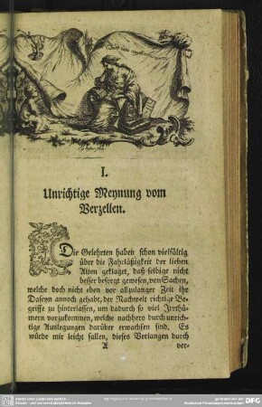 I. Unrichtige Meynung vom Verzellen