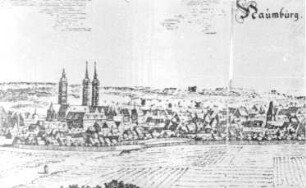 Naumburg. Stadtansicht nach Merian, Repro, Ausschnitt
