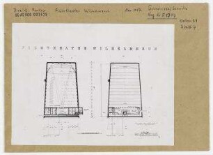 Planrepro: Grundrisse des Filmtheater Wilhelmsruh. Berlin, Pankow, Schillerstraße/Hauptstraße